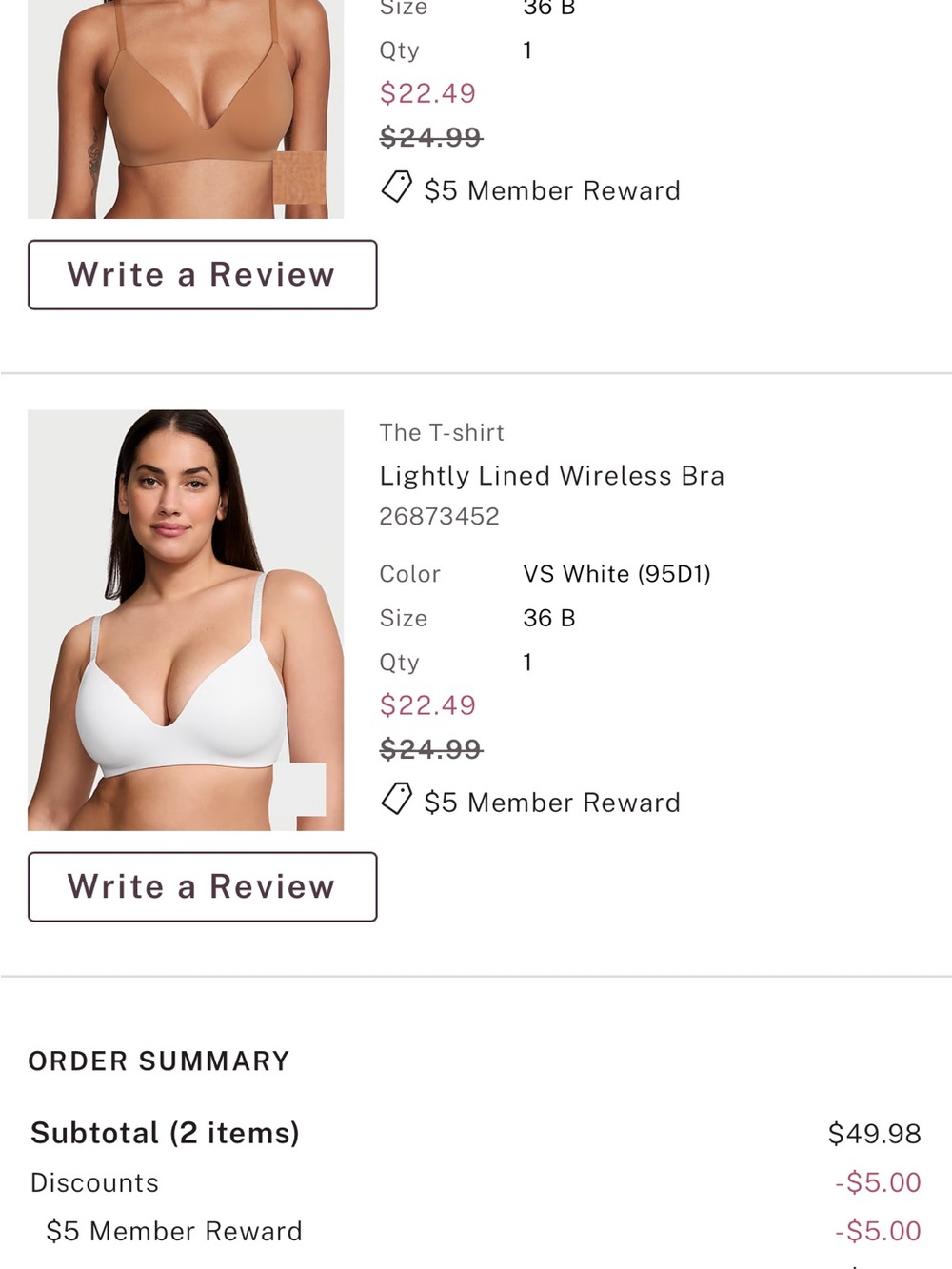 Victoria's Secret White Lightly Lined Wireless T-Shirt Bra